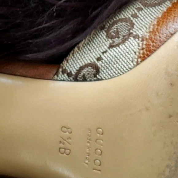 Gucci Beige/Brown Guccissima Canvas Horsebit And Bits Chain Slides Size 8.5 - Picture 7 of 8